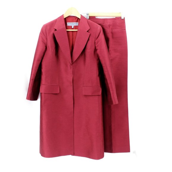 Morgane Le Fay Suit 2 PC Set Long Jacket Pants Silk Cotton Statement Piece 8 - Picture 3 of 16
